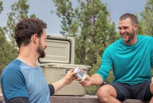 yeti cooler with ice and yeti tumbler