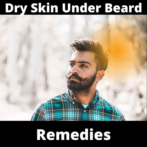 man with dry skin under his beard outside in winter weather