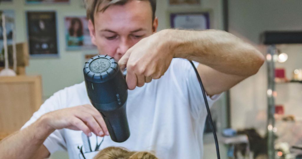 how to blow dry beard