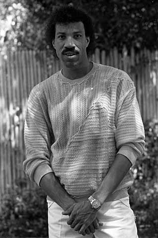 Lionel Richie with mustache in the 80's