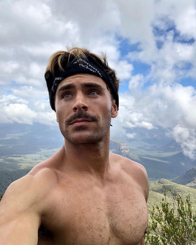 Zac Efron with Mustache