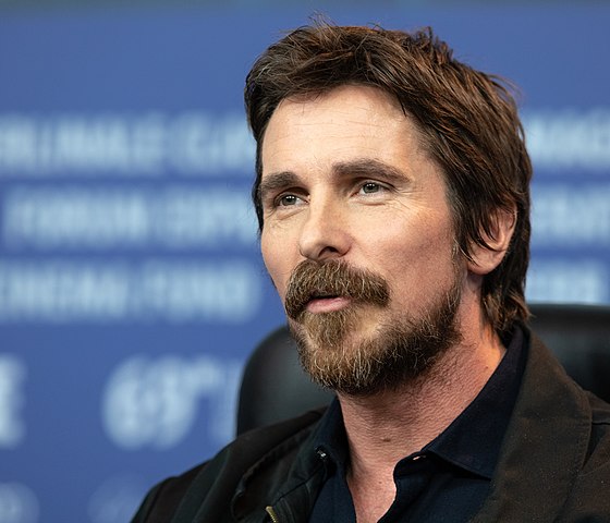 Christian Bale with beard and mustache