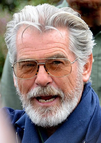 Old Actor Pierce Brosnan with beard