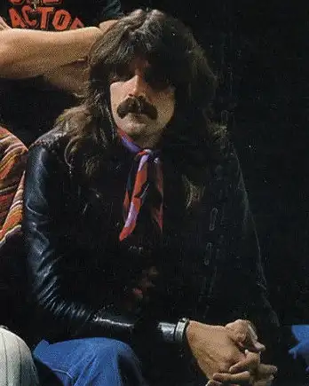 Jon Lord with thick mustache and long hair