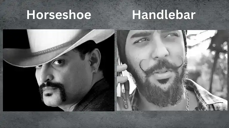 Horseshoe mustache vs Handlebar mustache