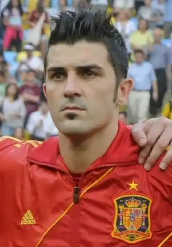 David Villa with a soul patch beard